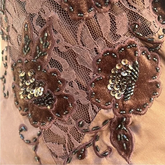 Vintage 90’s 100% Silk Beaded Dress Vintage Beaded Dress Lace Dress Silk Prom - Picture 13 of 17